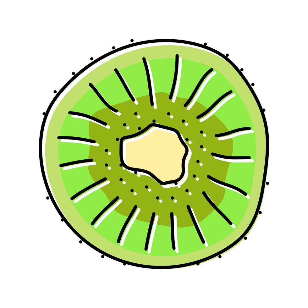 cortar kiwi color fresco icono vector ilustración