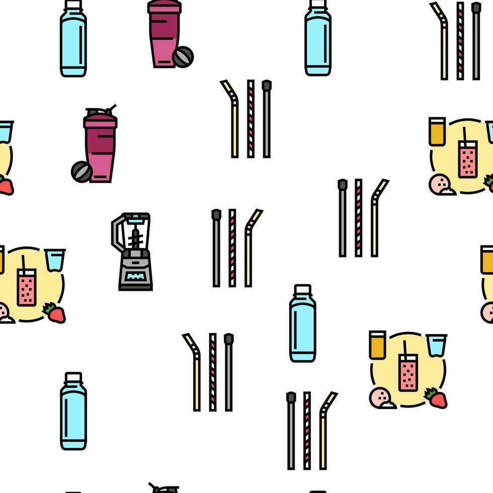 smoothie fruit juice food shake vector seamless pattern