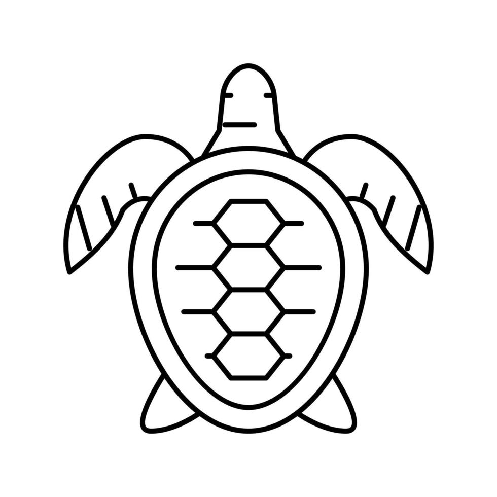 turtle ocean line icon vector illustration