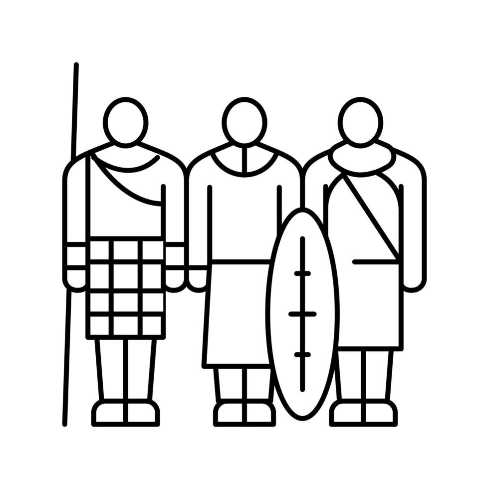 tribe african line icon vector illustration