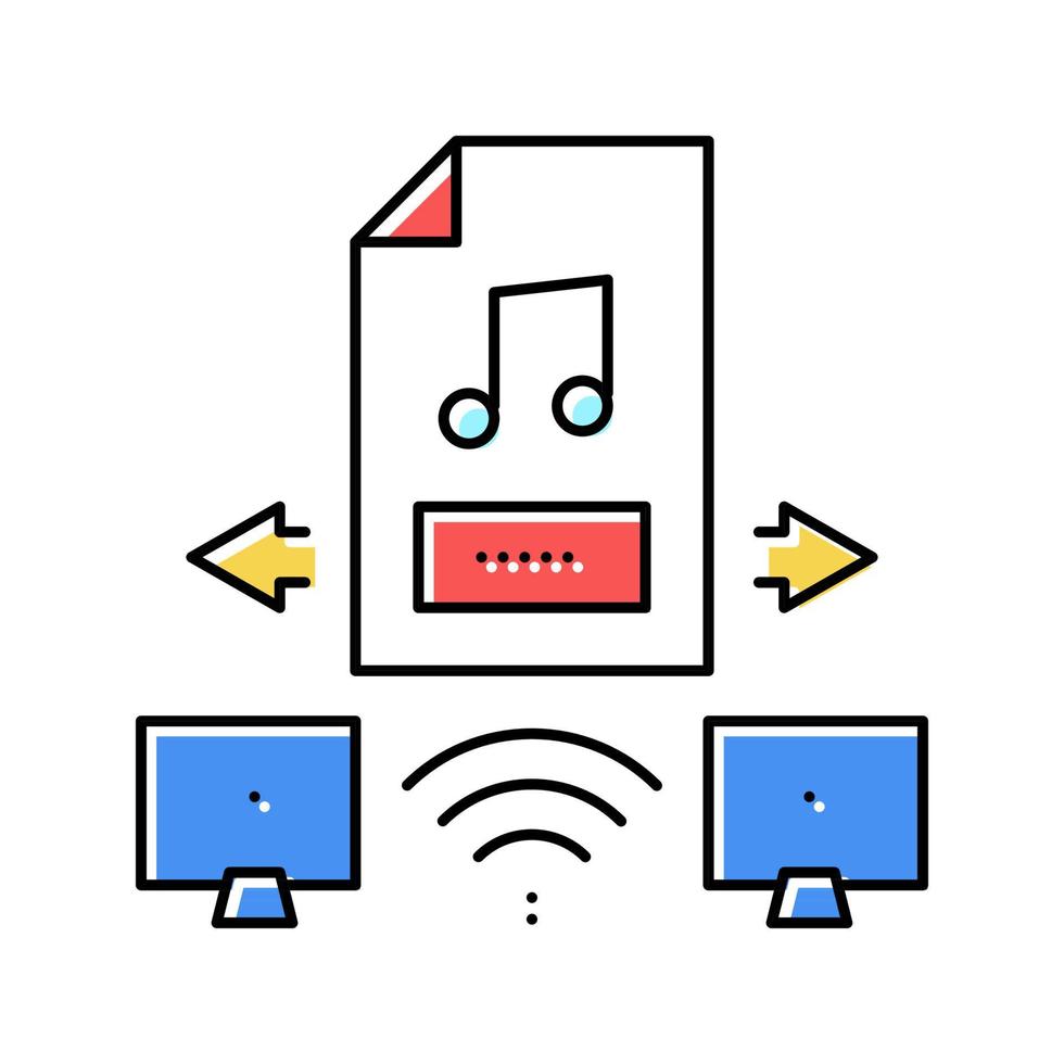 internet music exchange color icon vector illustration