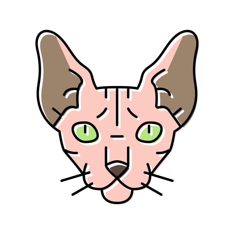 sphynx cat cute pet color icon vector illustration