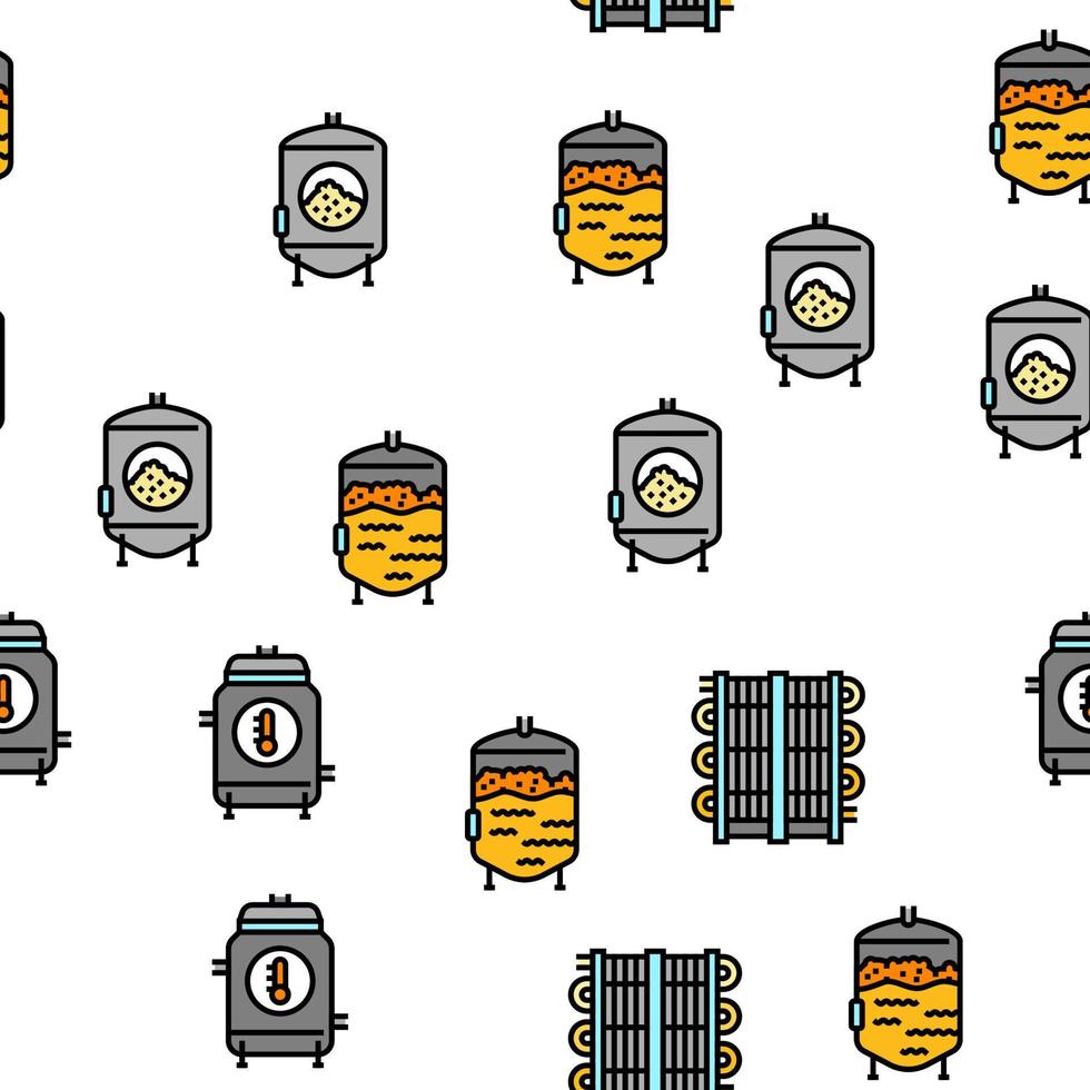 beer production brewery factory vector seamless pattern