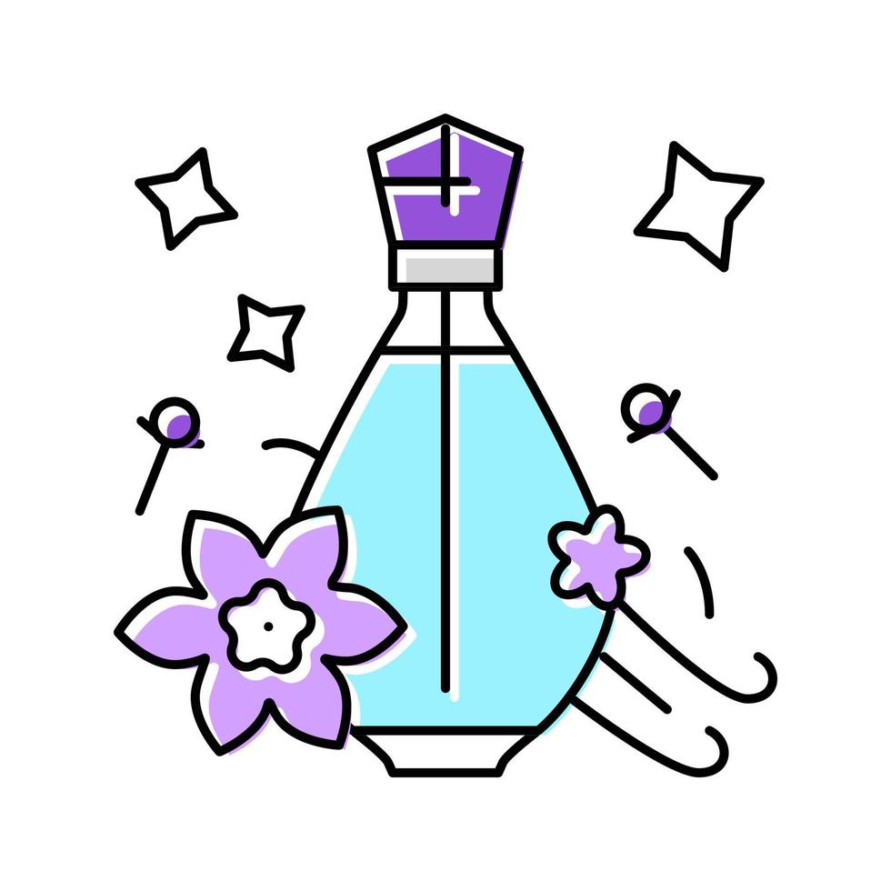 notas orientales perfume color icono vector ilustración