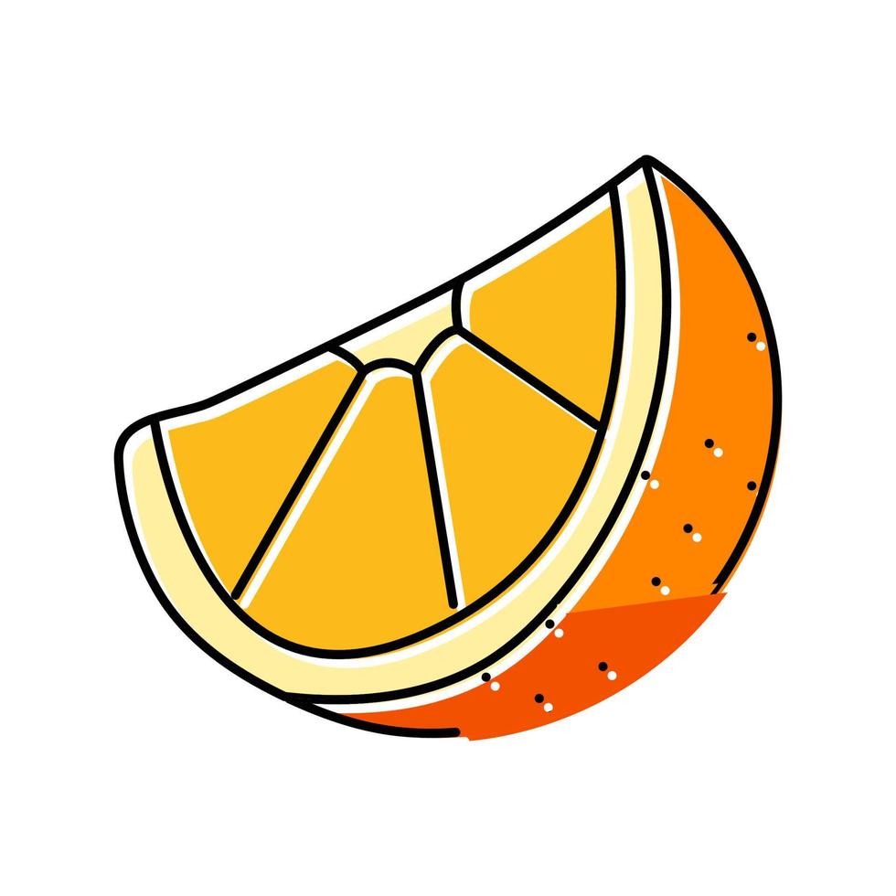 Ilustración de vector de icono de color de rodaja de naranja fresca