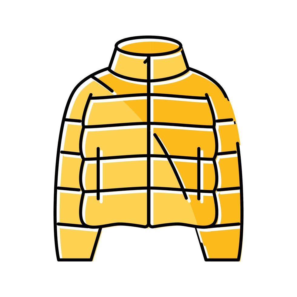 puffy jacket outerwear female color icon vector illustration