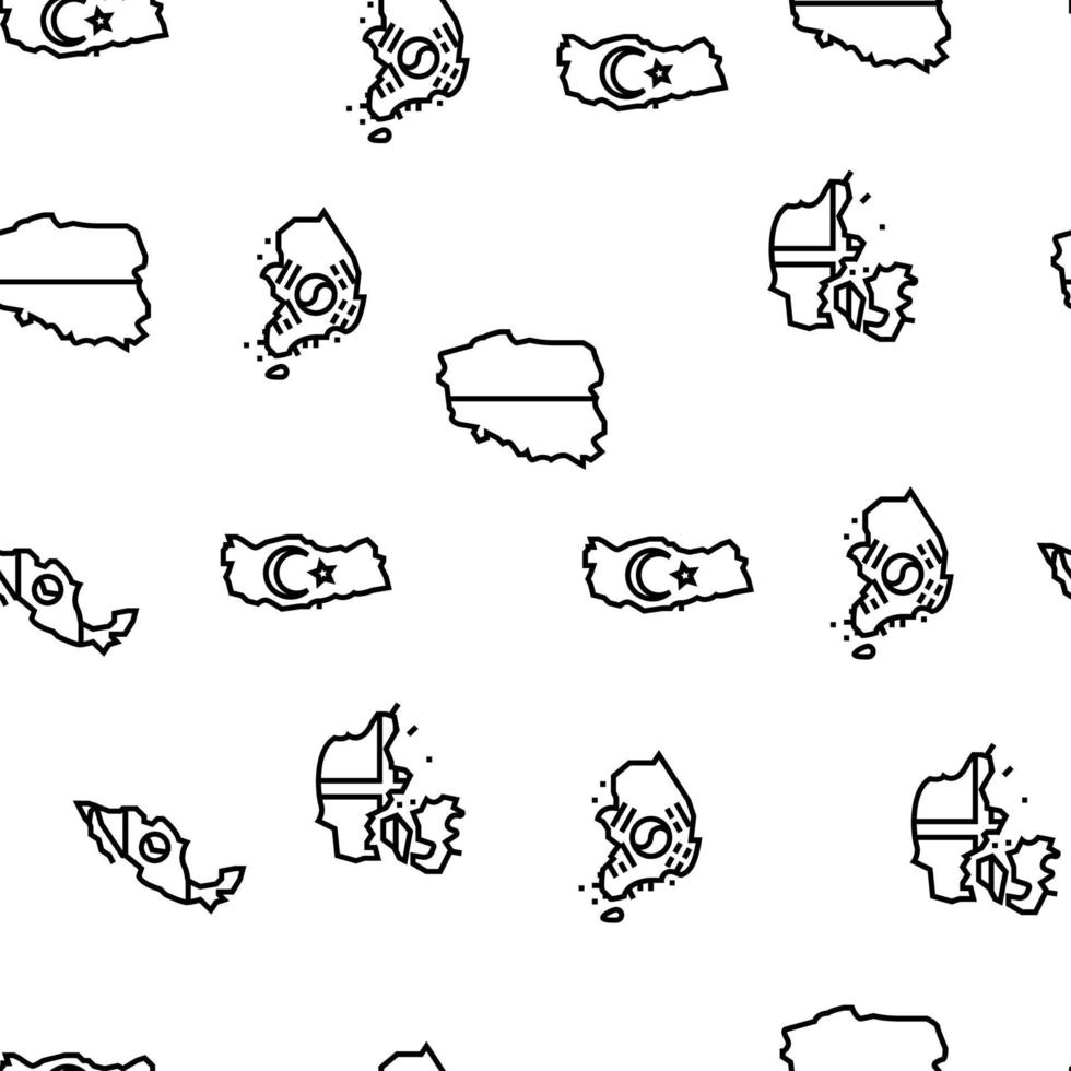 country world map global travel vector seamless pattern