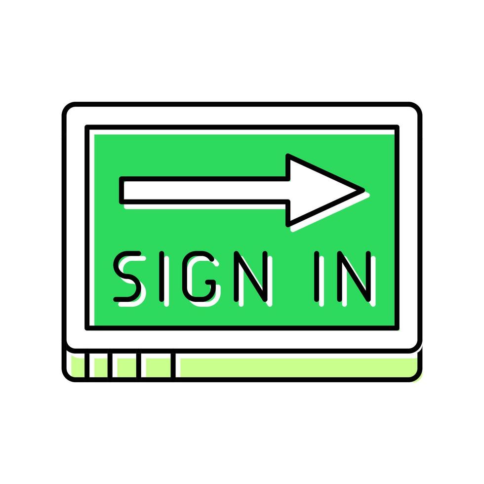 sign in registration color icon vector illustration