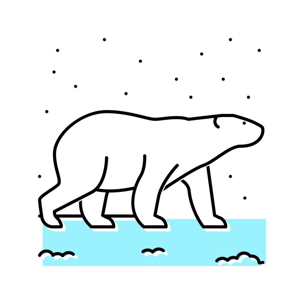 ilustración de vector de icono de color de oso polar