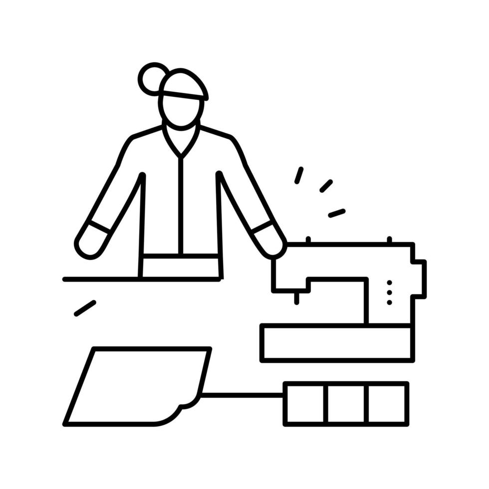 sew craft occupation line icon vector illustration