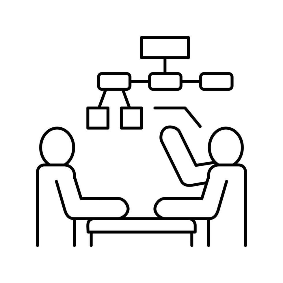 ilustración de vector de icono de línea de presentación de orden comercial