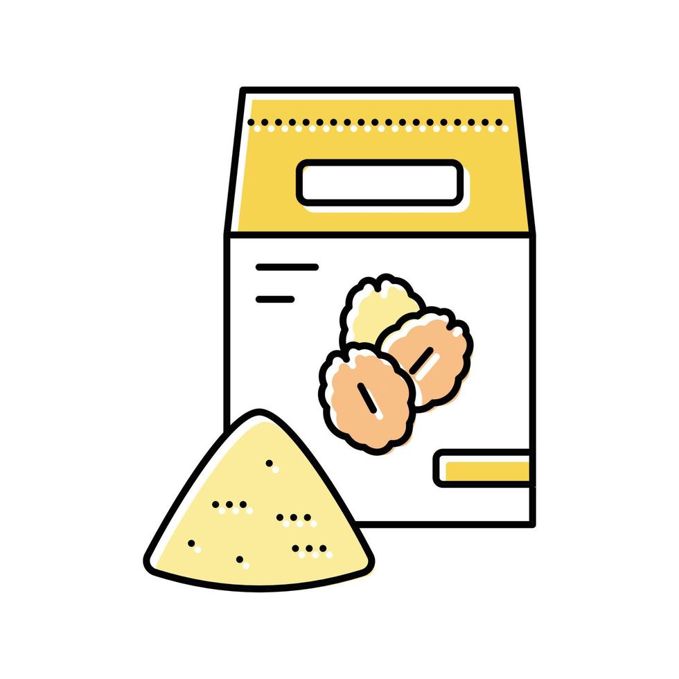 flour oat bag color icon vector illustration