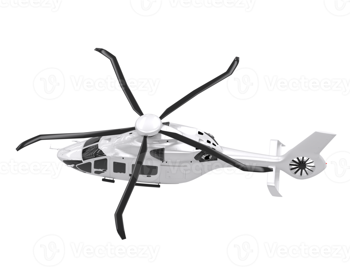 helicóptero aislado sobre fondo transparente. Representación 3d - ilustración png