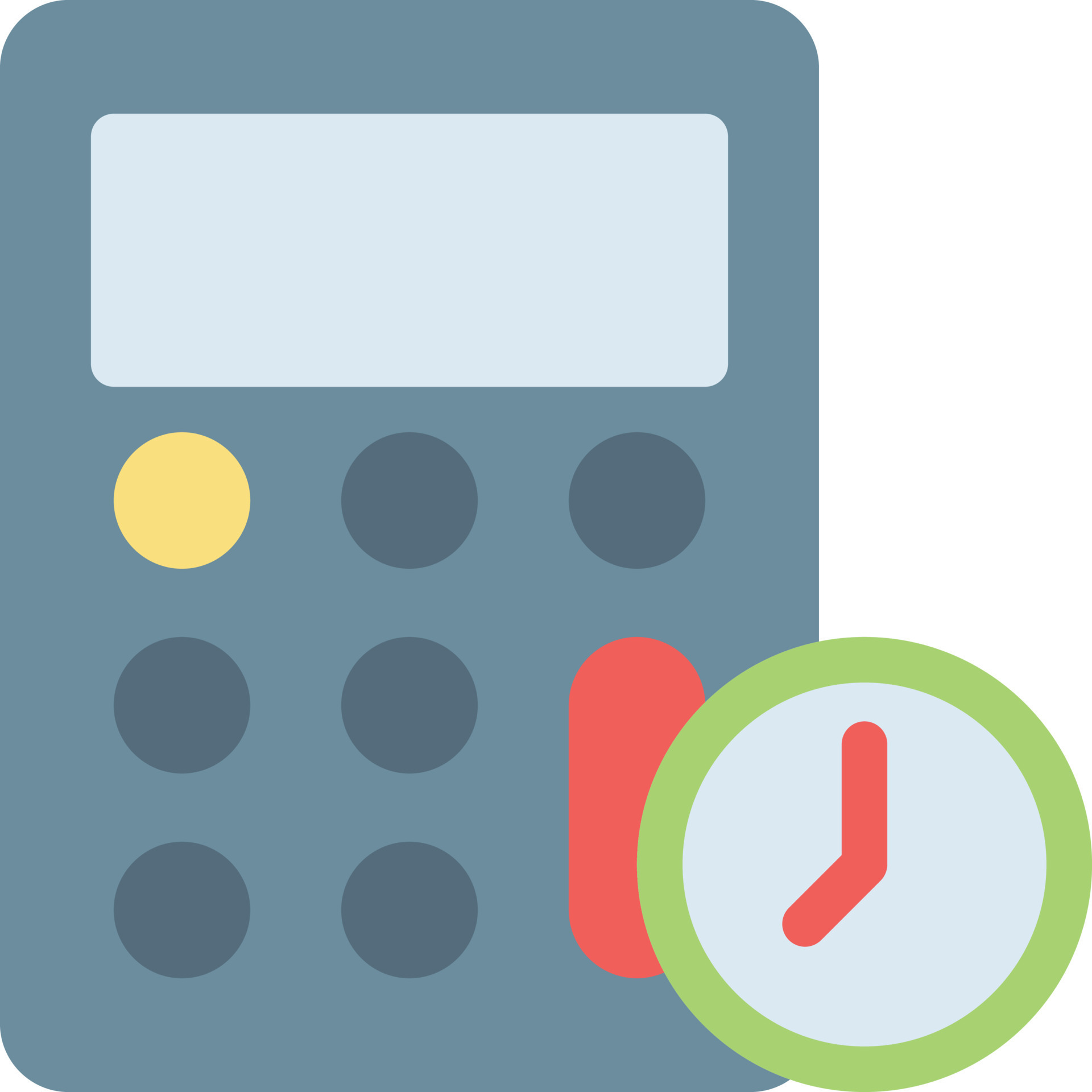 ilustración de vector de tiempo de calculadora en un fondo. símbolos de