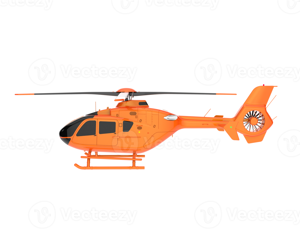 Helicopter isolated on transparent background. 3d rendering - illustration png