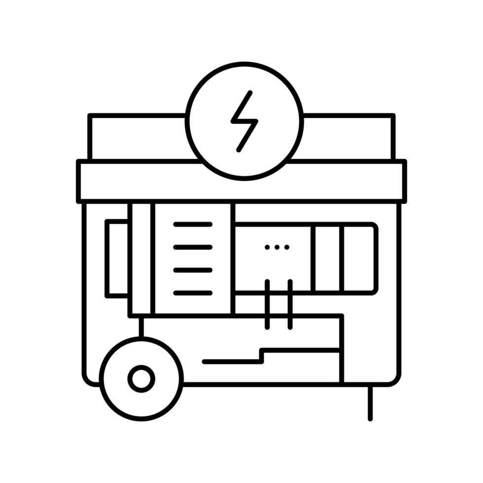 generador eléctrico línea icono vector negro ilustración