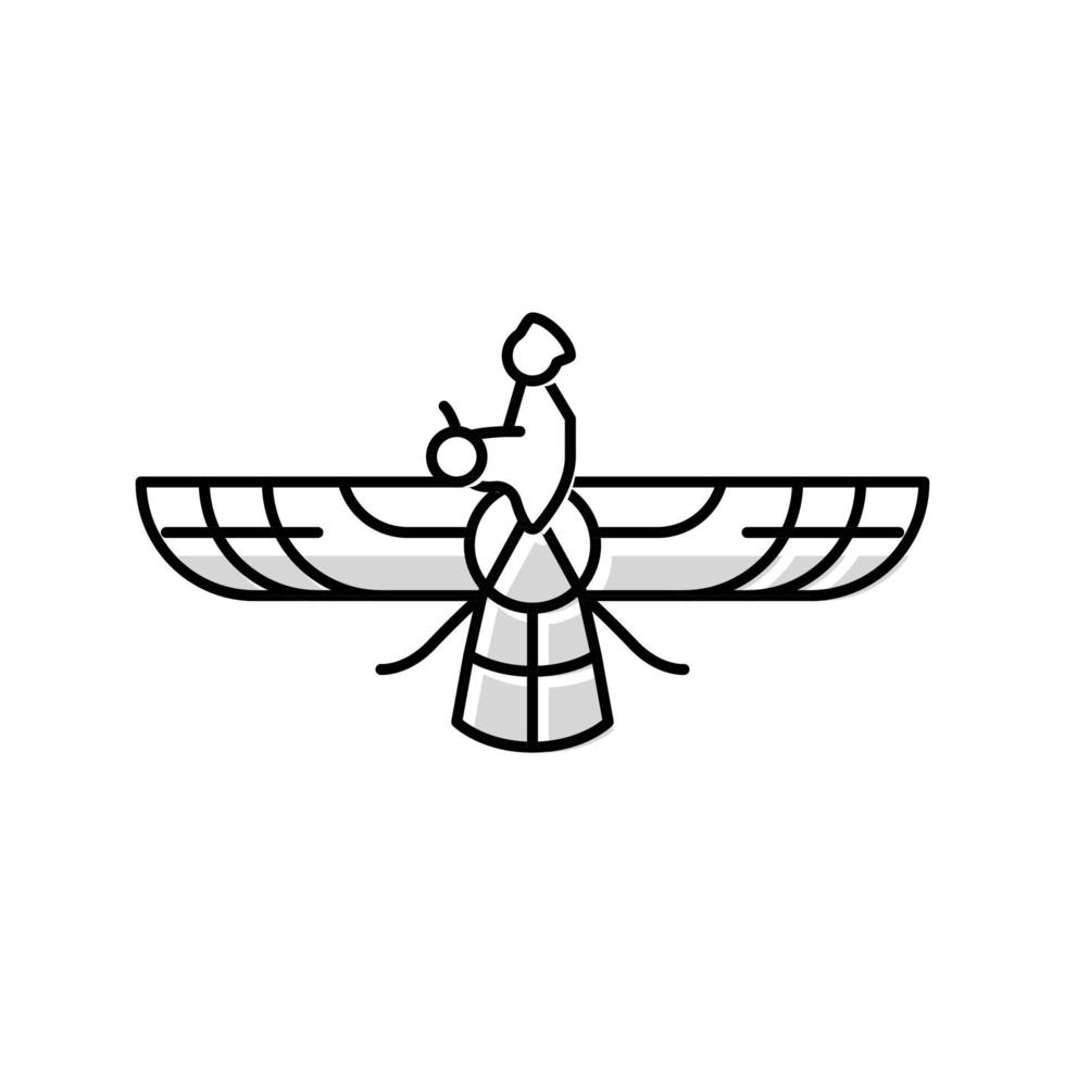 zoroastrianism religion color icon vector illustration