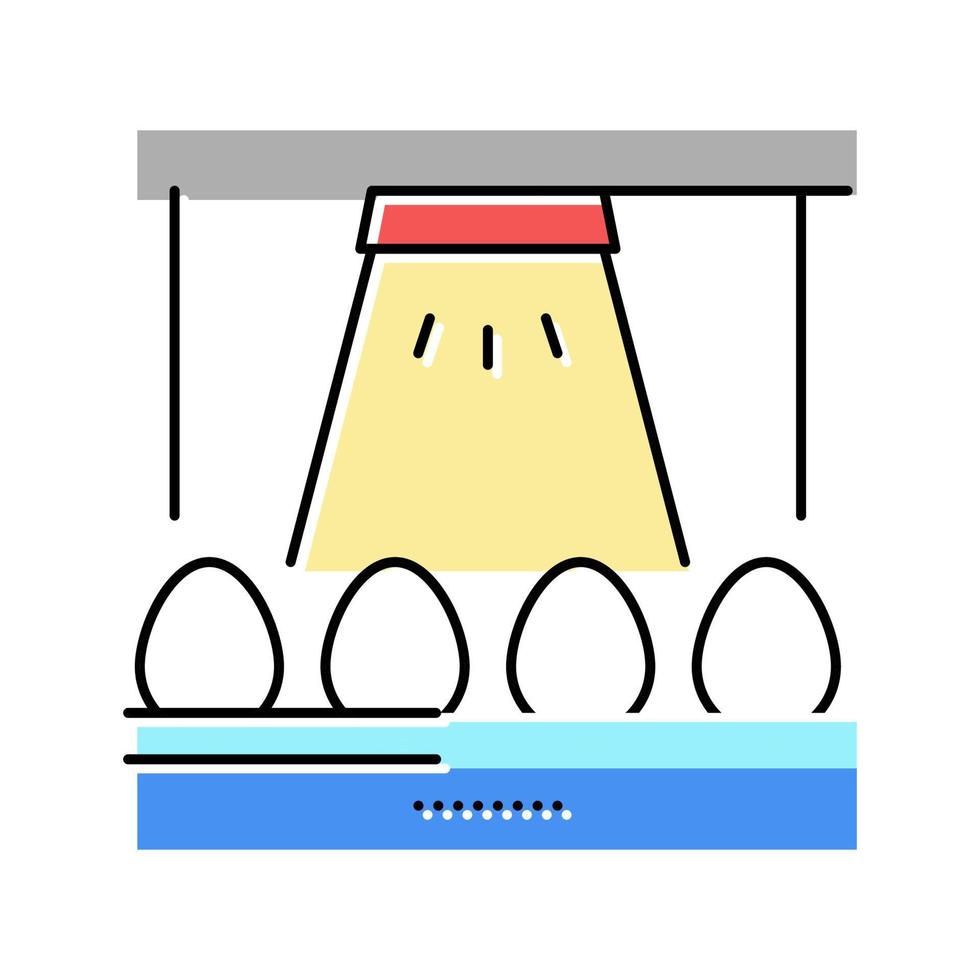 egg factory conveyor color icon vector illustration