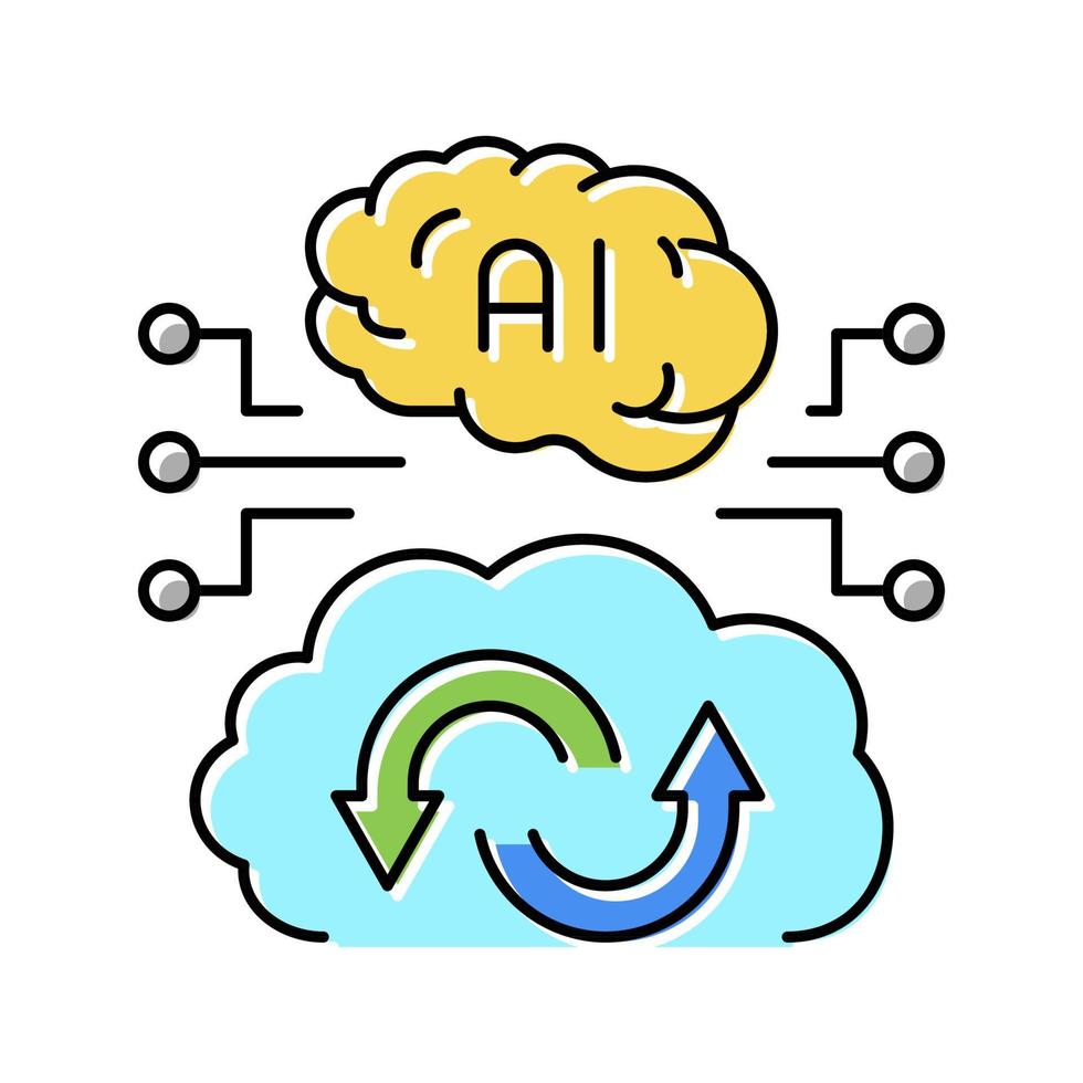 ai artificial intelligence finance technology color icon vector illustration