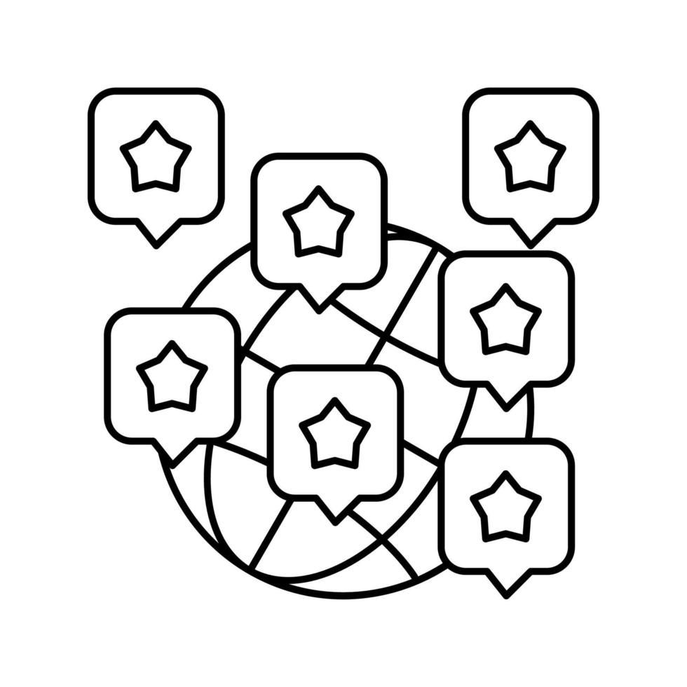 world reputation management line icon vector illustration