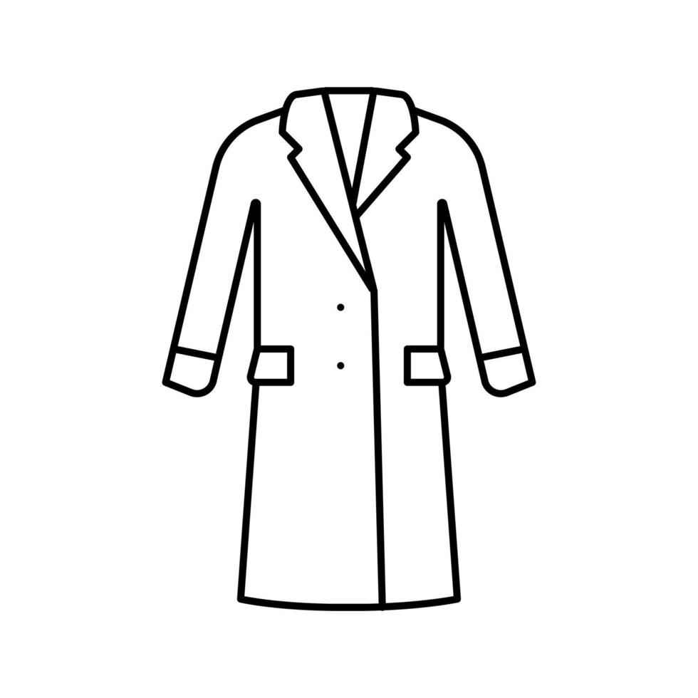 abrigo femenino prenda línea icono vector ilustración