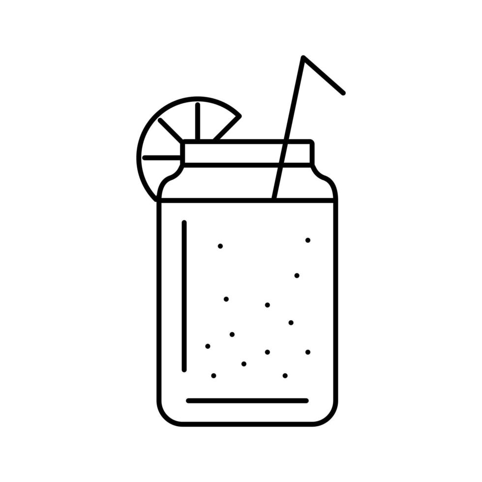 lemon beverage drink line icon vector illustration