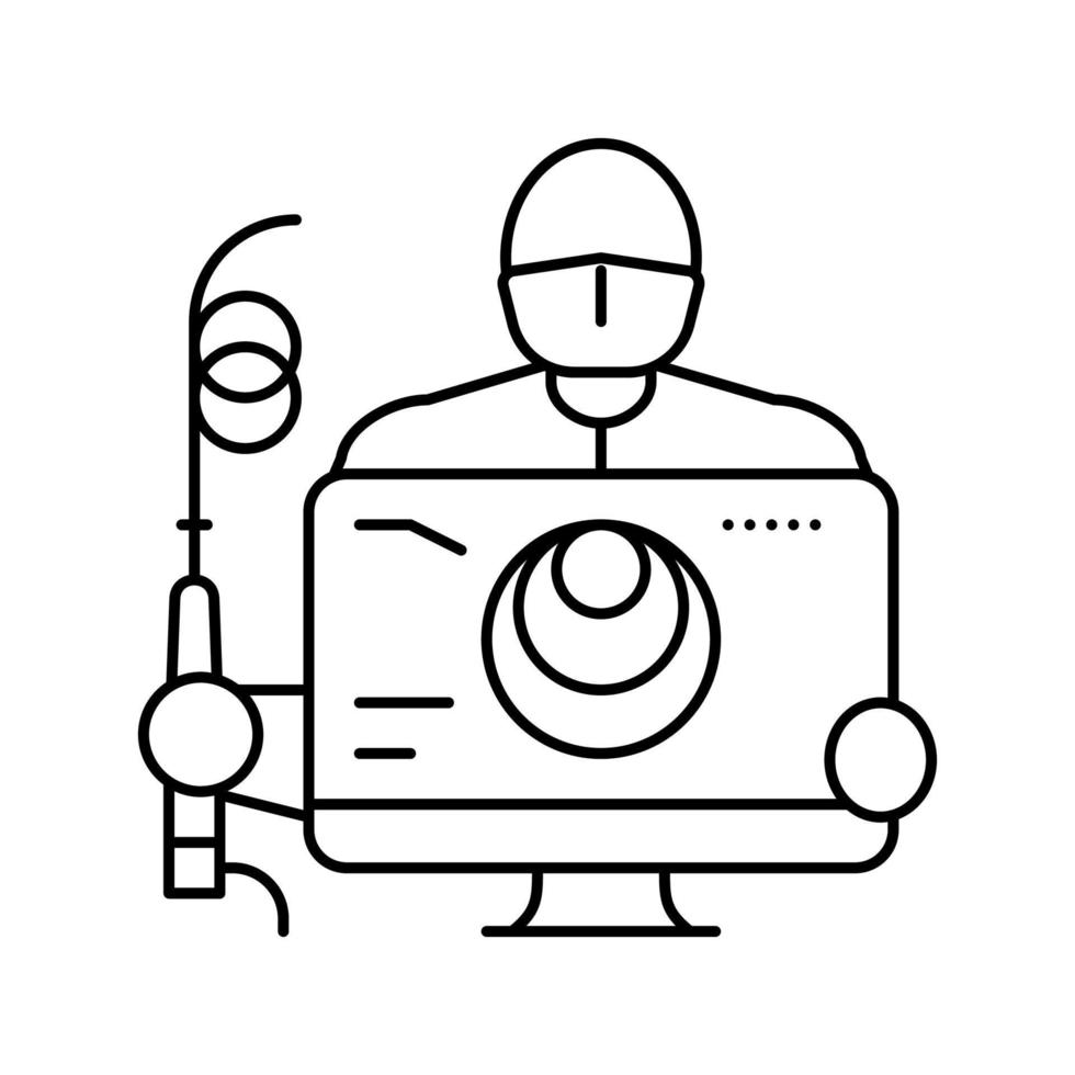 colonoscopy health check line icon vector illustration