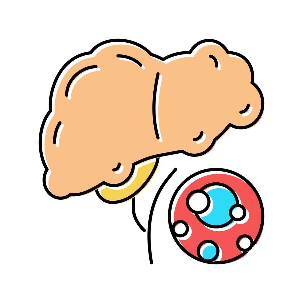 fatty liver dystrophy disease color icon vector illustration
