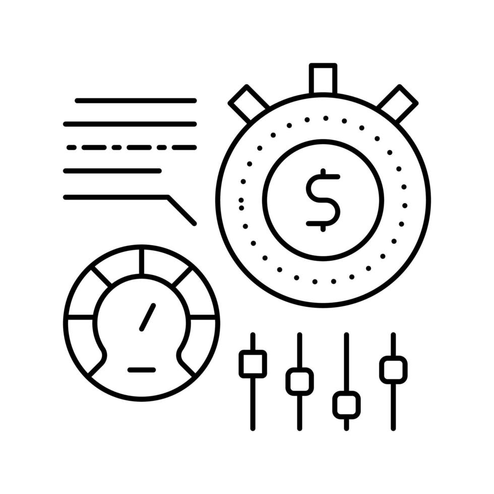 time for earn money settings and optimize line icon vector illustration