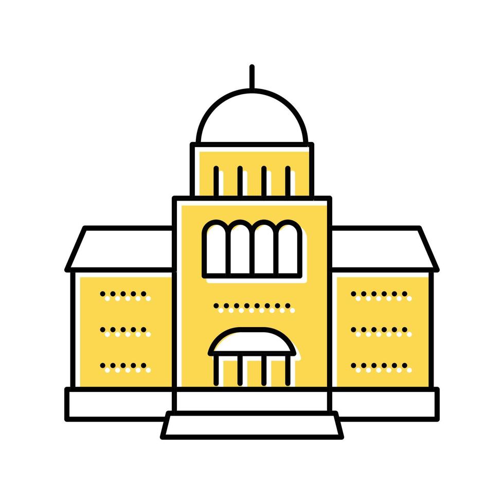 ilustración de vector de icono de color de edificio de palacio de justicia