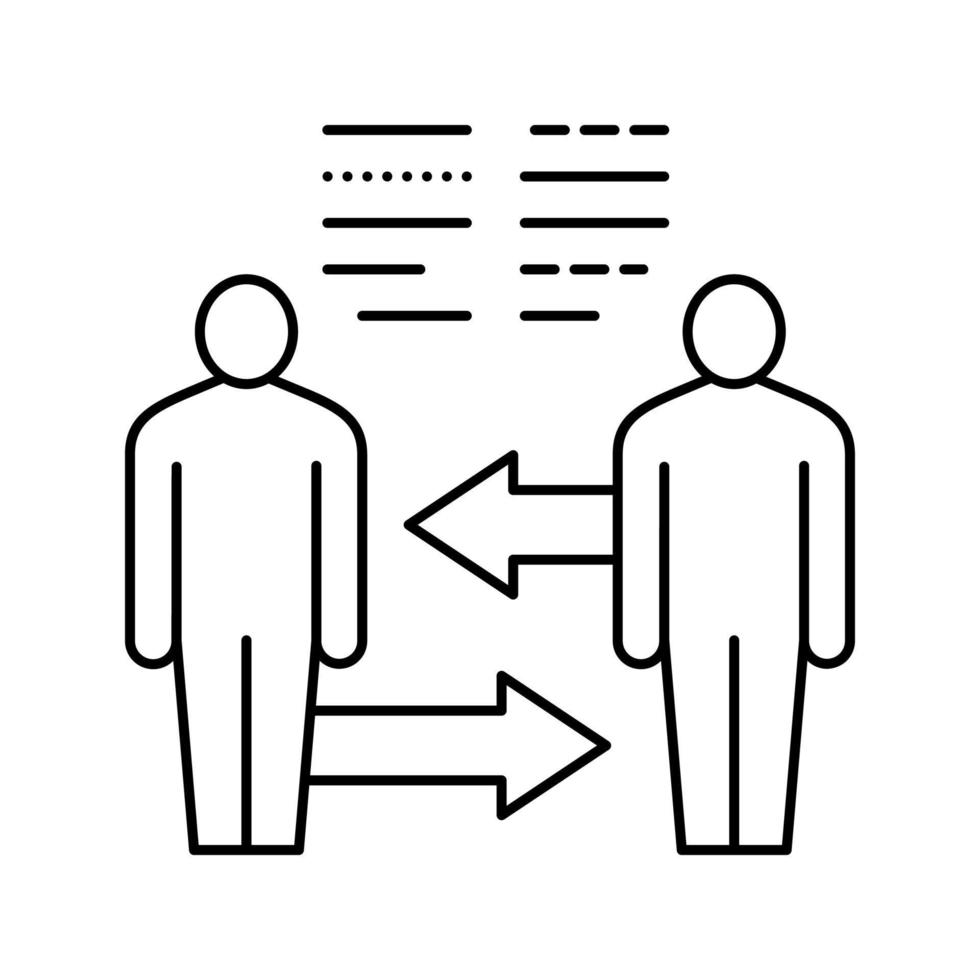 exchange skills pr line icon vector illustration