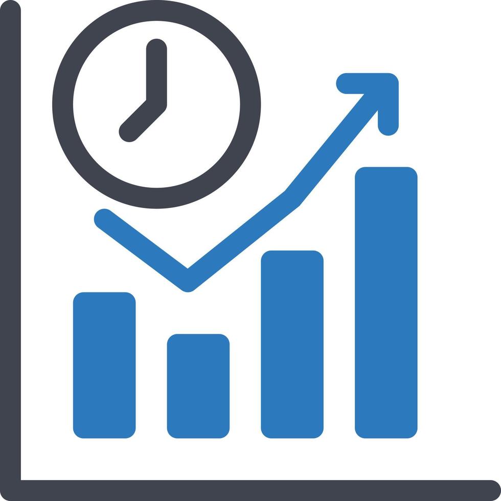 ilustración de vector de tiempo gráfico en un fondo. símbolos de calidad premium. iconos vectoriales para concepto y diseño gráfico.