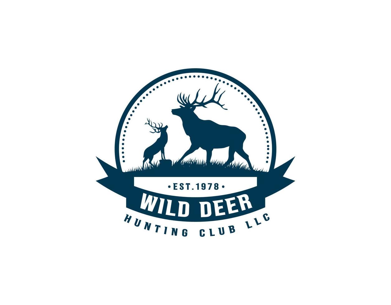 Hunting wild deer Logo or icon sign symbol vector