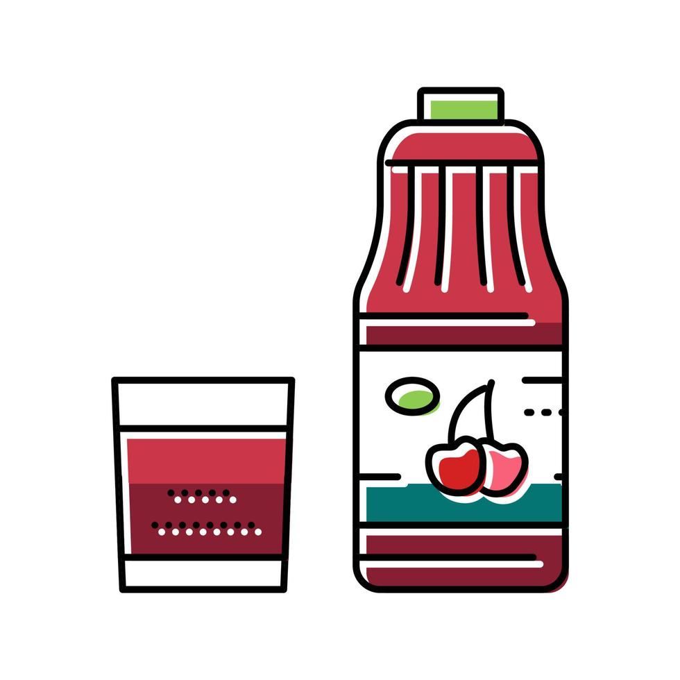 ilustración de vector de icono de color de jugo de cereza