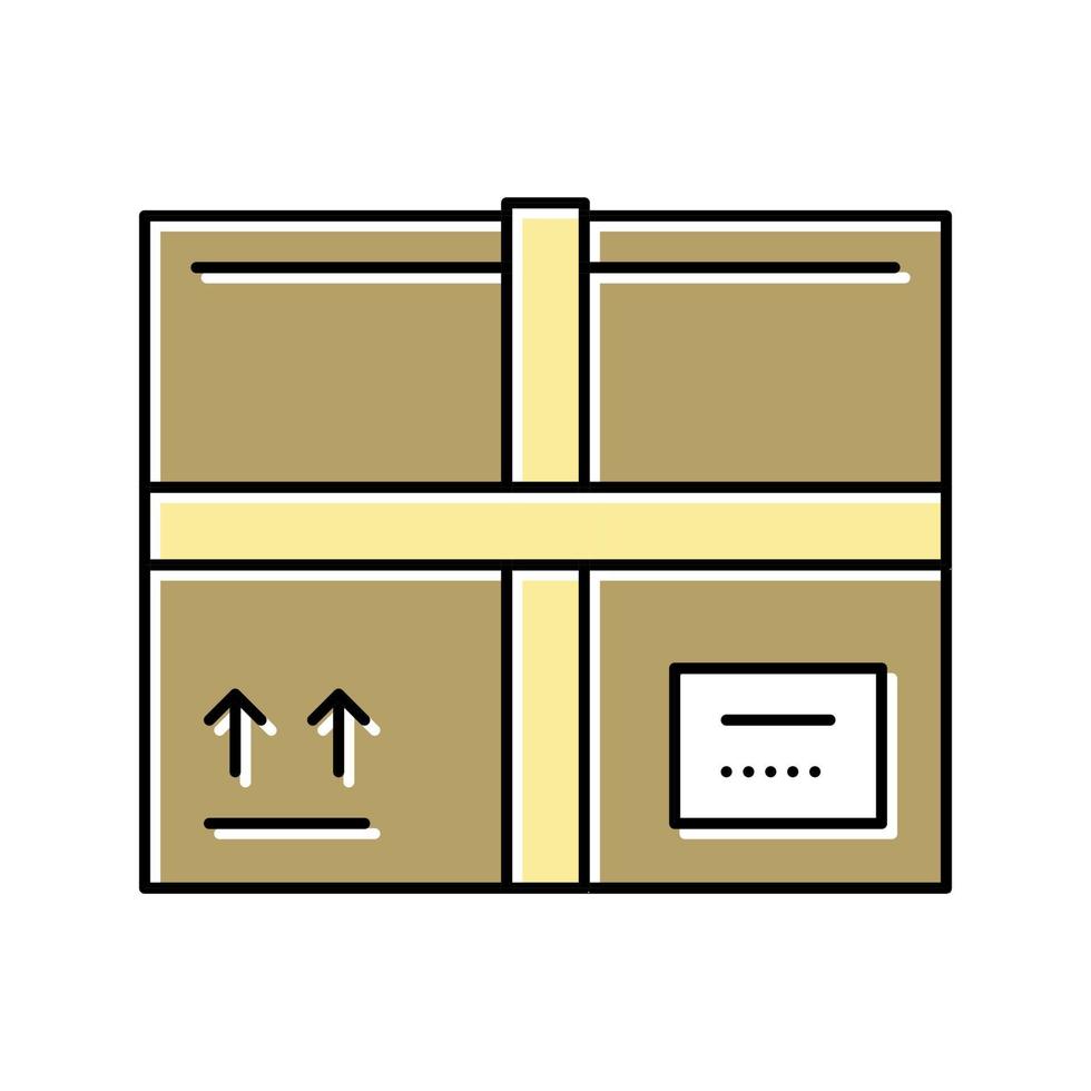 parcel box color icon vector illustration