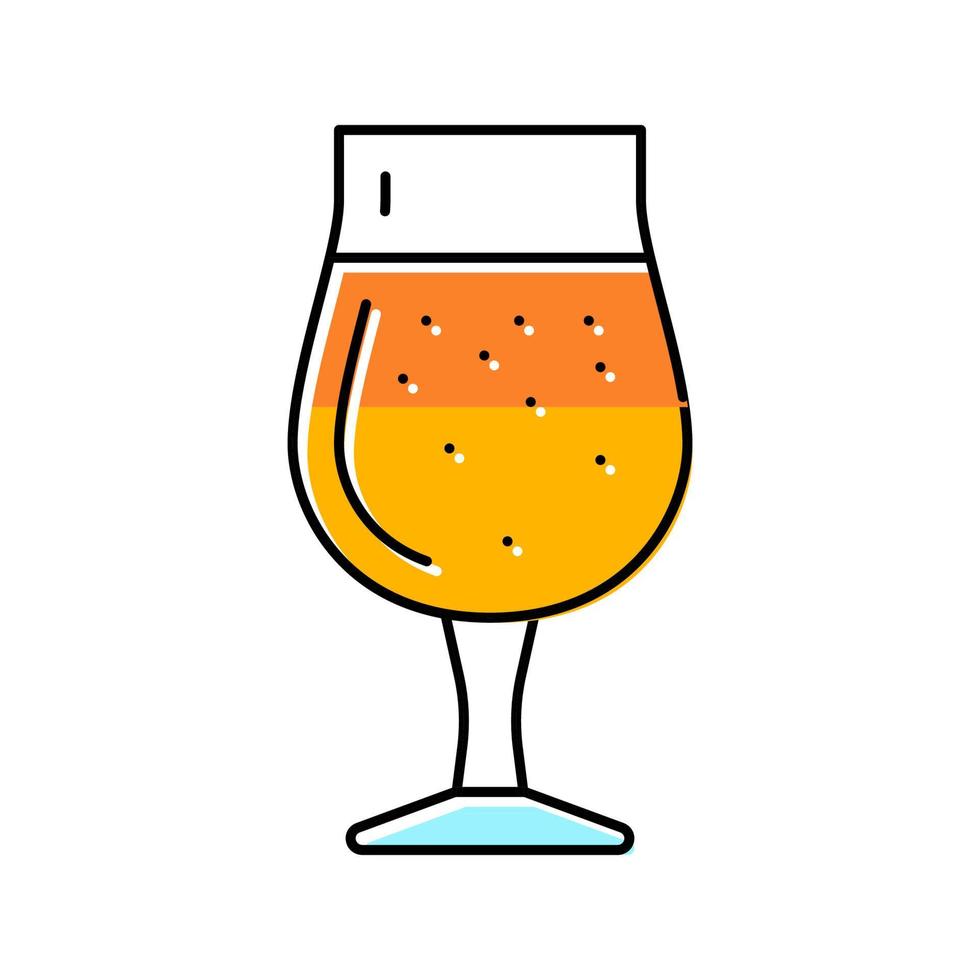 Ilustración de vector de icono de color de vaso de cerveza agria