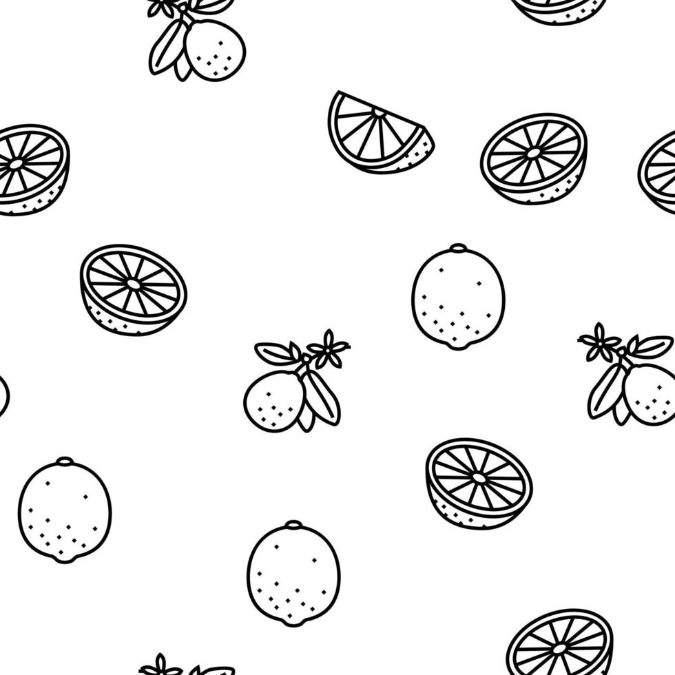 Lemon And Lime Vitamin Citrus vector seamless pattern