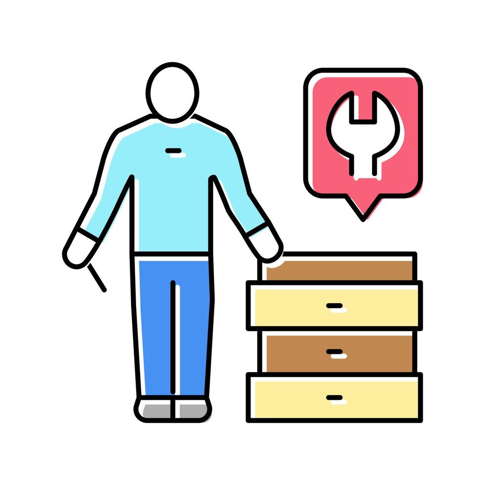 furniture assembler color icon vector illustration