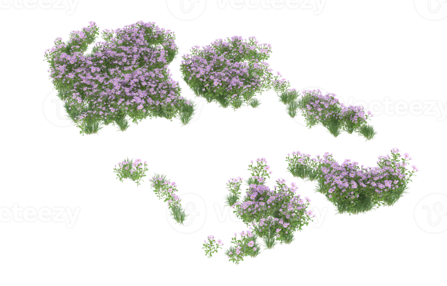 Realistic foliage isolated on transparent background. 3d rendering - illustration png