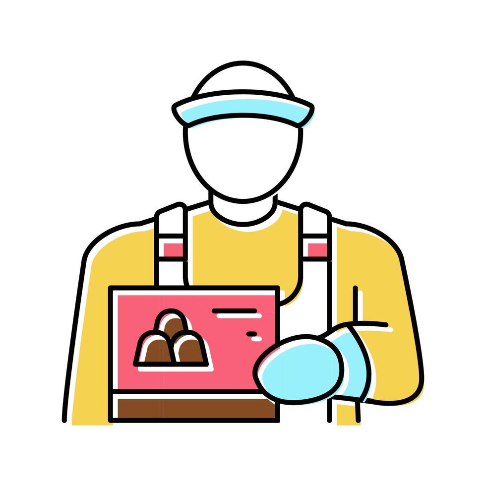 ilustración de vector de icono de color de vendedor de dulces