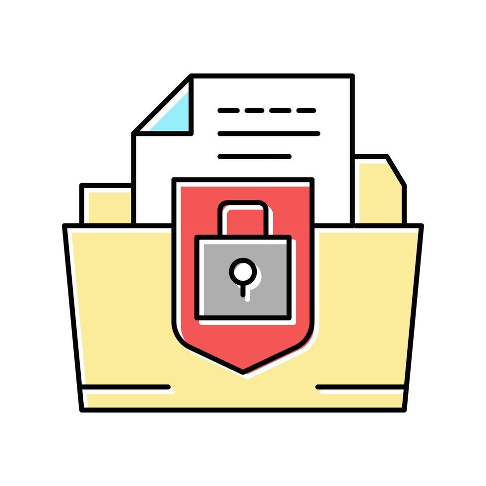 protection of intellectual property color icon vector illustration