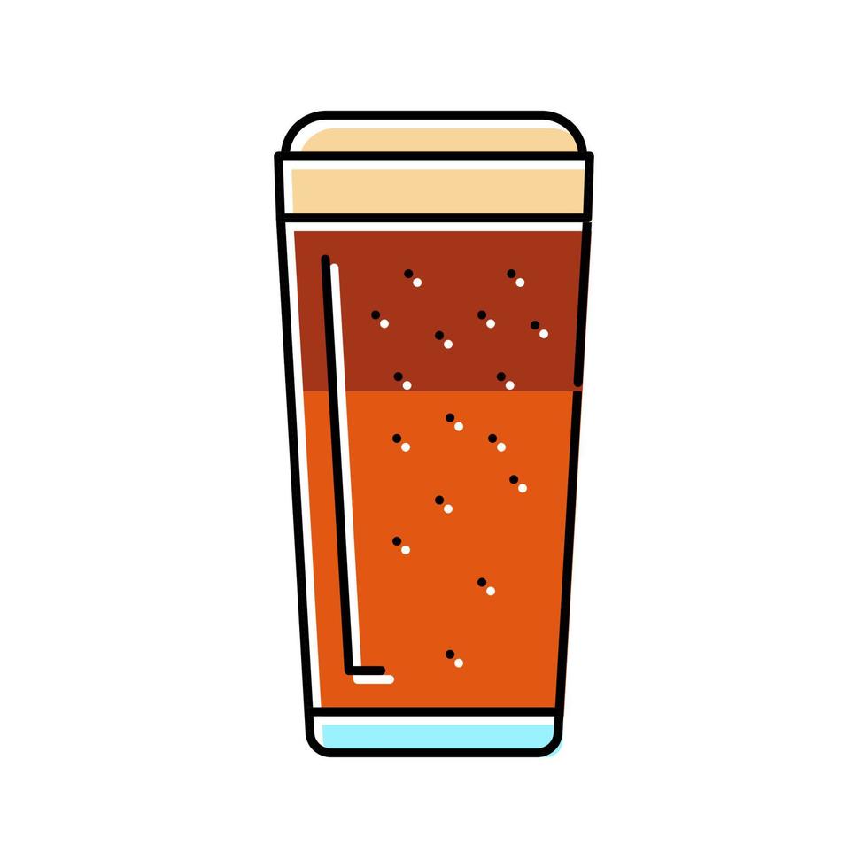 brown ales beer glass color icon vector illustration