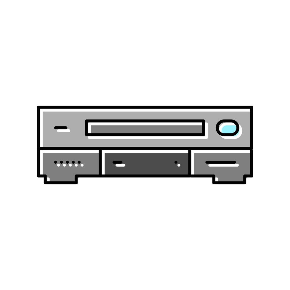 vhs player retro gadget color icon vector illustration