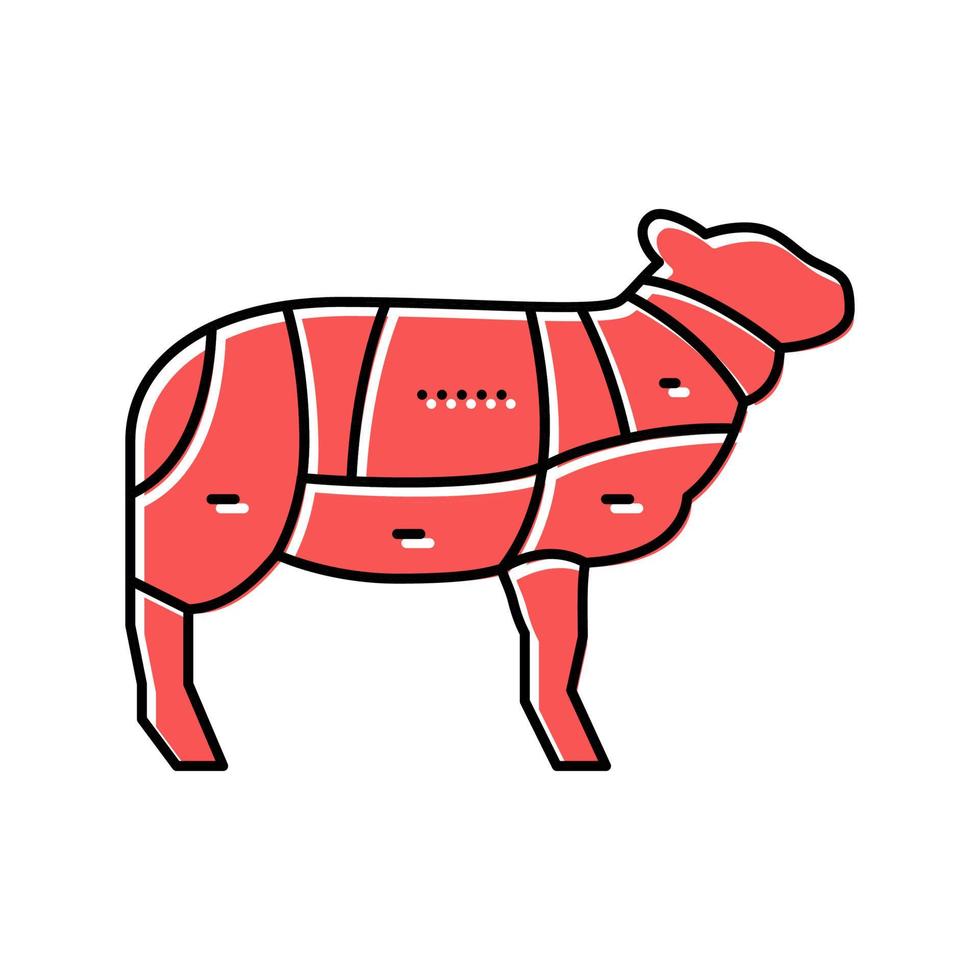 ilustración de vector de icono de color de oveja de carne