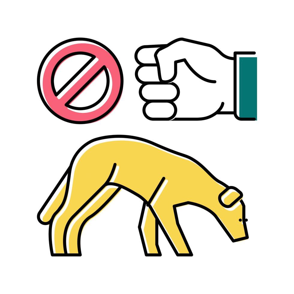 stop beat dogs color icon vector illustration
