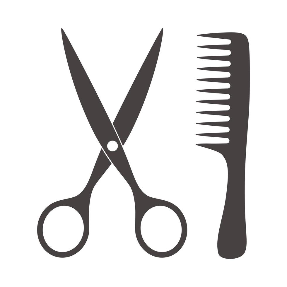 Comb and scissors vector