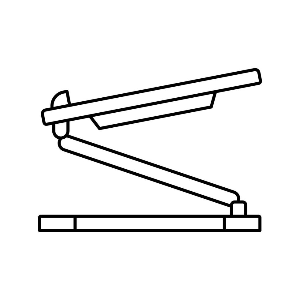 ilustración de vector de icono de línea de soporte de computadora portátil