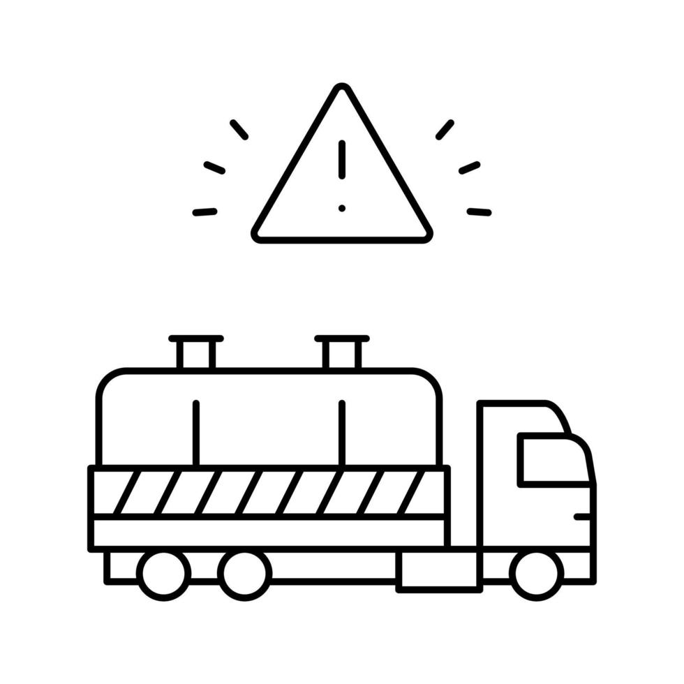ilustración de vector de icono de línea de transportador de residuos peligrosos