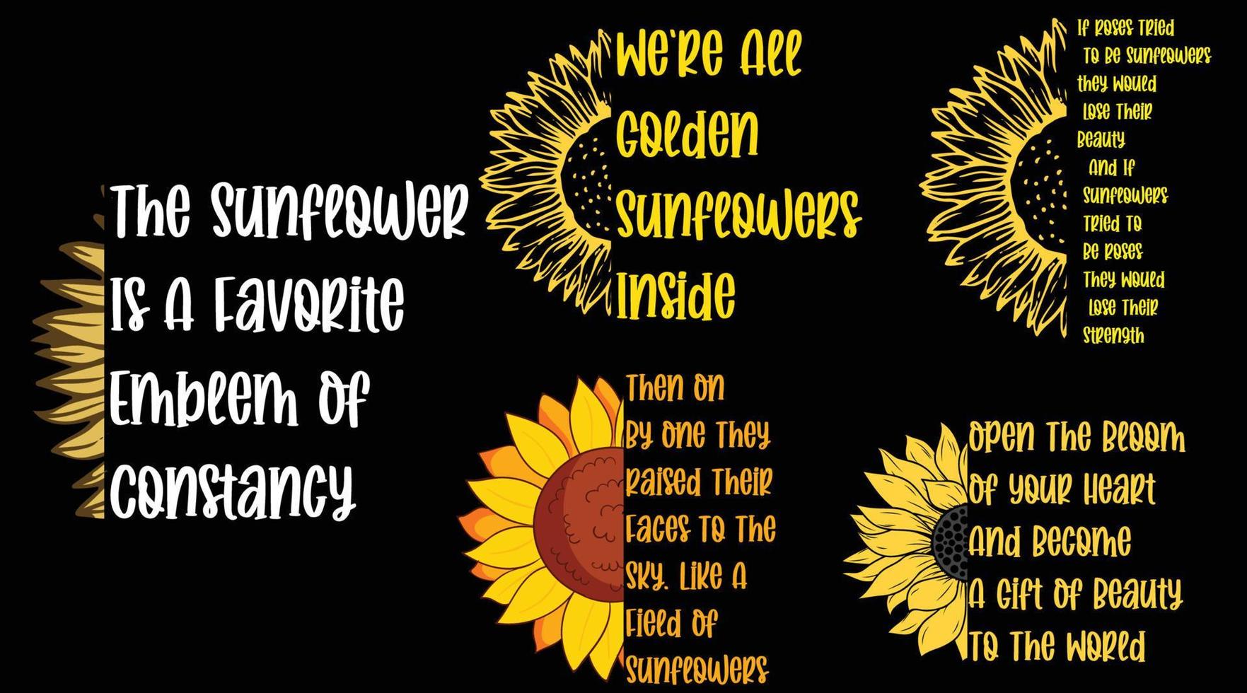 Sunflower Svg Design Bundle vector