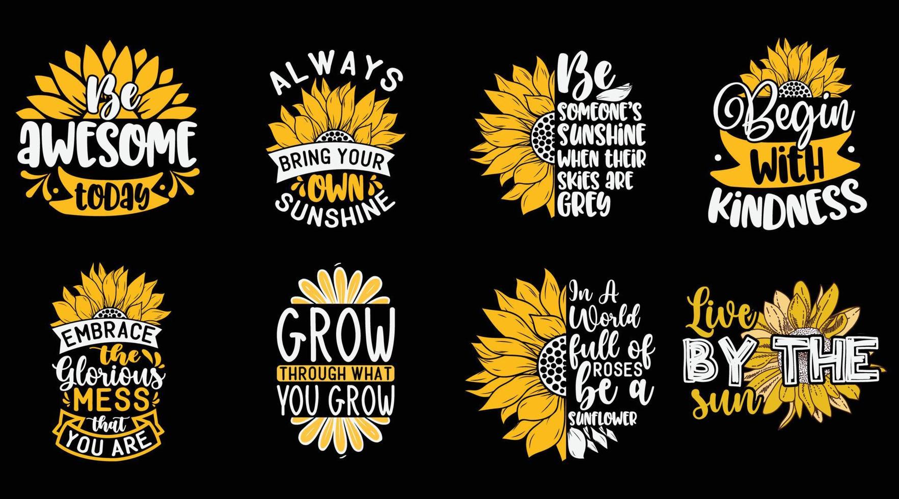 paquete de diseño de svg de girasol vector